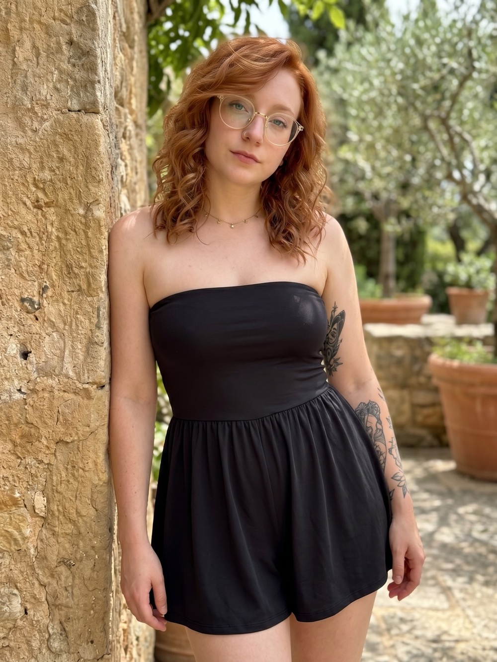 ☀️ SHEIN • Black Strapless Skater Dress/Romper • Womens Sm
